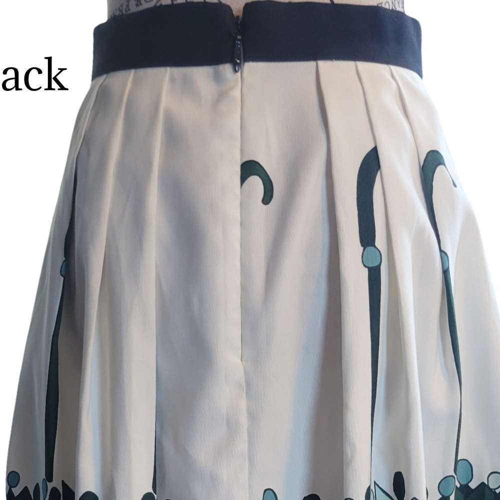 eva mendes for New York & Company Women's Umbrella Print Skirt - Blue and Cream - Picture 11 of 13